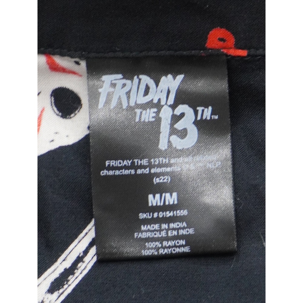 Friday the 13th Camp Crystal Lake Button Up Crop Top Tie Shirt Women's Size M - Picture 3 of 7